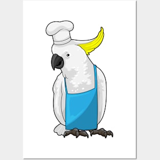 Parrot as Chef with Cooking hat Posters and Art